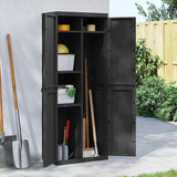 Outdoor Storage Cabinet Black 65x37x165 cm PP 364205