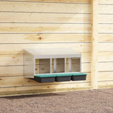 Chicken Nesting Box 3 Compartments Wall-Mounted Galvanised Steel 4104892
