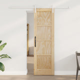Sliding Door Natural and White 61 x 198.5 cm Solid Pine Wood 3445413