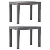 48782 Garden Benches 2 pcs Mocca Plastic