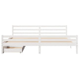 Bed Frame without Mattress White 180x200 cm Super King Solid Wood Pine 3301617