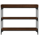 Console Table with Shelves Brown Oak 100x30x80 cm 837811