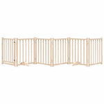 Dog Gate with Door Foldable 6 Panels 300 cm Solid Wood Fir 352269