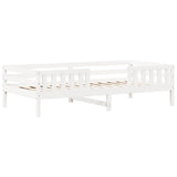 Bed and Bench Set with Roof without Mattress White 75x190 cm Small Single 3282184