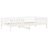Bed and Bench Set with Roof without Mattress White 75x190 cm Small Single 3282184