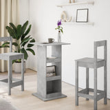 ZNTS Bar Table with Storage Concrete Grey 60x60x102 cm Engineered Wood 854331