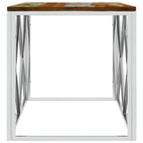 Coffee Table Stainless Steel and Solid Wood Reclaimed 349968