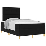 Box Spring Bed with Headboard Black 120 x 190 cm Fabric 3339604