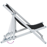 Beach Chair Set of 2 Black Aluminium, Textilene Compact 360168
