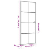 Interior Door Slim Black 83x201.5 cm Tempered Glass and Aluminium 155126