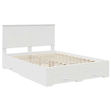 Bed Frame with Headboard White 150 x 200 cm Engineered Wood 3409633
