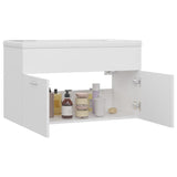 Sink Cabinet with Built-in Basin White Engineered Wood 3070829