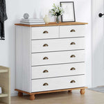Chest of Drawer ASKIM White 91 x 40 x 95.5 cm Solid Pine wood 4105420