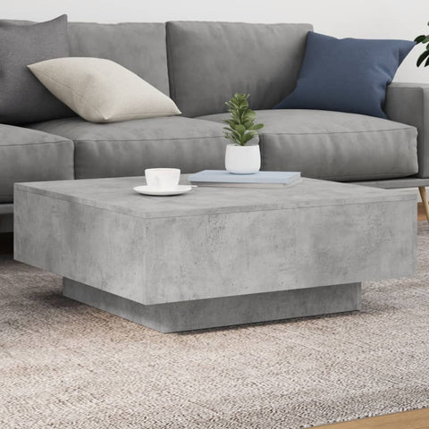 ZNTS Coffee Table Concrete Grey 80x80x31 cm Engineered Wood 836584