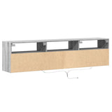 TV Wall Cabinet with LED Grey Sonoma 180x31x45 cm 3307945