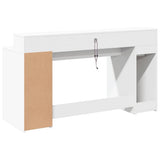 Desk with LED Lights White 160x55x91 cm Engineered Wood 3309429