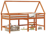 Loft Bed Frame Wax Brown 90 x 190 cm Solid Pine Wood 3422711