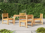 5 Piece Garden Dining Set Solid Wood Teak 3157181