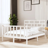 3101329 Bed Frame without Mattress White Solid Wood 140x190 cm
