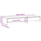 ZNTS Monitor Stand with Drawers White 100x27x15 cm Engineered Wood 854670