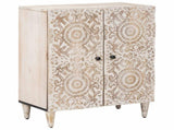 Storage Sideboard White 60 x 33.5 x 75 cm Solid Mango Wood 4018370