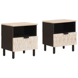 Bedside Cabinet 2 pcs White 40 x 33 x 46 cm Solid Mango Wood 4017871