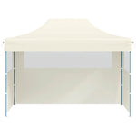 Professional Folding Party Tent with 3 Sidewalls 3x4 m Steel Cream 48893