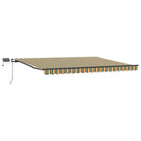 Retractable Awning Green and yellow 400 x 350 cm Fabric 3330836