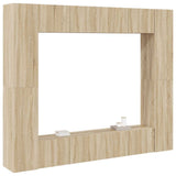 8 Piece TV Cabinet Set Sonoma Oak Engineered Wood 3078965