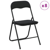 Folding Chair 8 pcs Black 48 x 44 x 78 cm Velvet 42029069