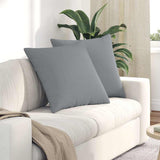 Sofa Pillows 2 pcs Light Grey 80 x 80 cm Fabric 42014040