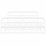 Metal Bed Frame without Mattress with Footboard White 183x213cm 377189