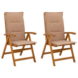 Reclining Garden Chairs 2 pcs Natural Solid Acacia Wood 42041430