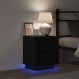Bedside Cabinet Black Oak 39 x 34.5 x 50 cm Engineered wood 869612