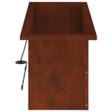Garden Planter with LED Rusty 30 x 80 x 30 cm Weathering Steel 8008110