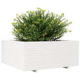 Garden Planter White 110x110x49.5 cm Solid Wood Pine 3282545