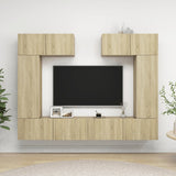 6 Piece TV Cabinet Set Sonoma Oak Engineered Wood 3079014