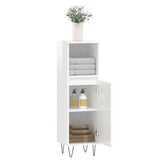 Bathroom Cabinet High Gloss White 30x30x100 cm Engineered Wood 831558
