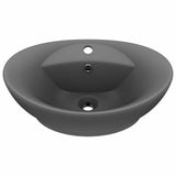 Luxury Basin Overflow Oval Matt Dark Grey 58,5x39 cm Ceramic 146939