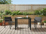 Outdoor Furniture Set 3 pcs Black and Anthracite Textilene 3422878