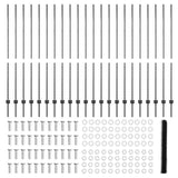 Welded Wire Fence 50 x 1.6 m PVC-Coated Steel Grey Mesh 3336911