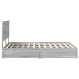 Storage Bed Grey Sonoma 135 x 190 cm Engineered Wood 3411220