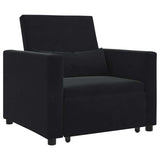 Pull out Sofa Bed Single Black 90 x 165 x 87 cm Velvet 42002703