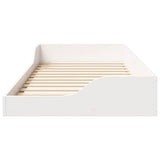 Bed Frame White 90 x 200 cm Solid Pine Wood 873389
