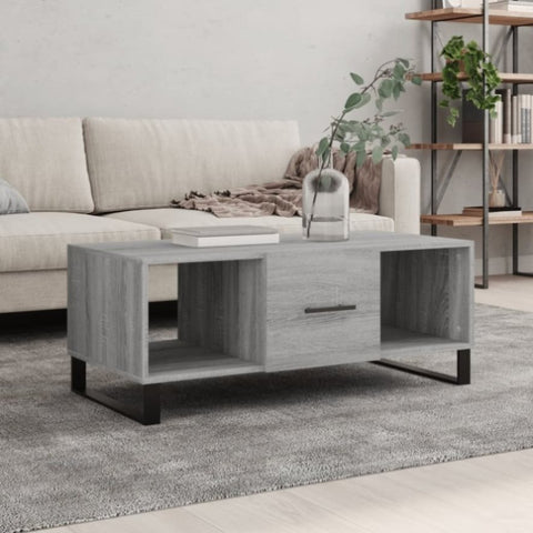 ZNTS Coffee Table Grey Sonoma 102x50x40 cm Engineered Wood 829330