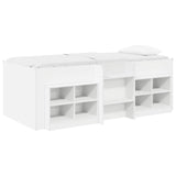 Loft Bed Frame with Cabinet 3 pcs White Engineered Wood 3423414