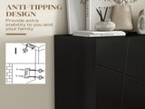 Narrow Shoe Storage Cabinet with Soft-Close Hinges and Adjustable Shelves for 15-20 Pairs of Shoes, T3398P328268
