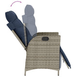 3 Piece Garden Dining Set with Cushions Grey Poly Rattan 3213476