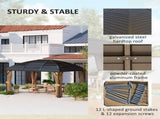 3 x 4m Hardtop Gazebo Canopy with Metal Roof, Aluminium Gazebo Permanent Pavilion with Netting and T3398P315897