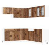 11 Piece Kitchen Cabinet Set "Lucca" Old Wood Engineered Wood 3314929